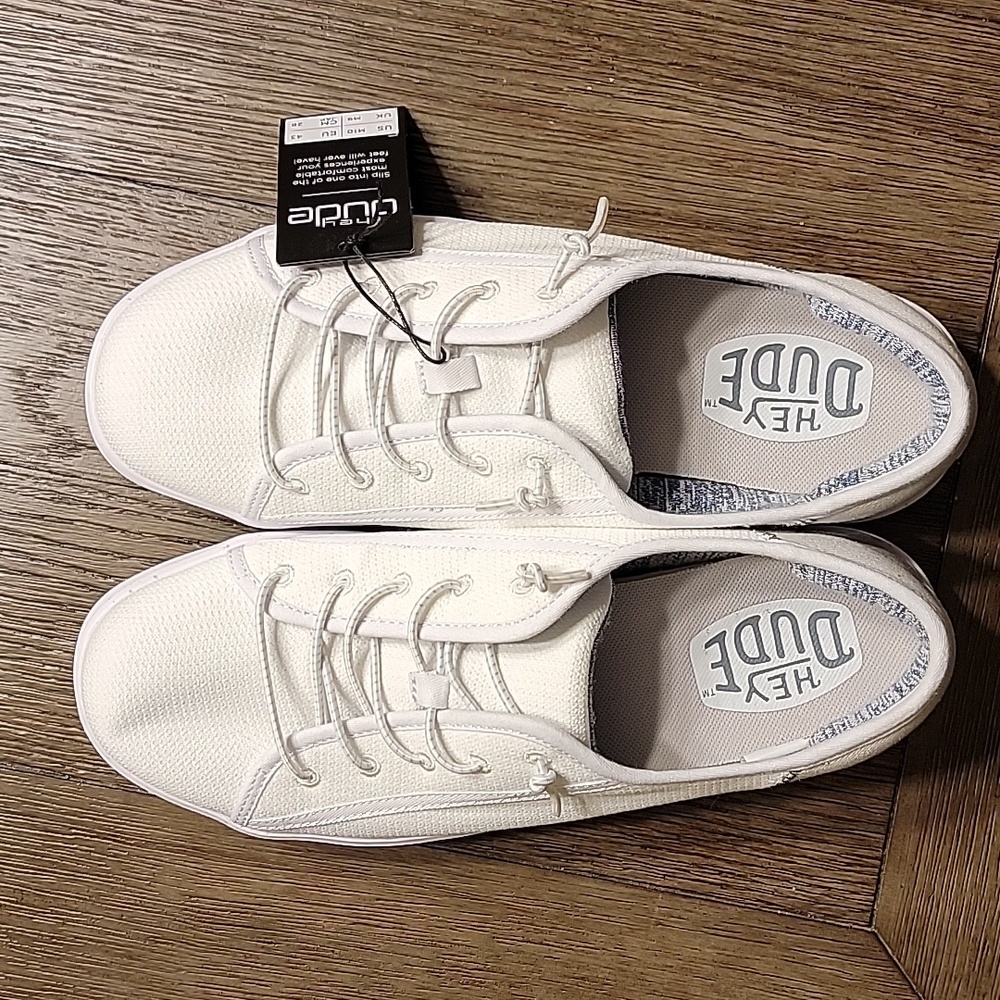 COPY - Hey Dude Men's Sneakers sz 10 white/grey